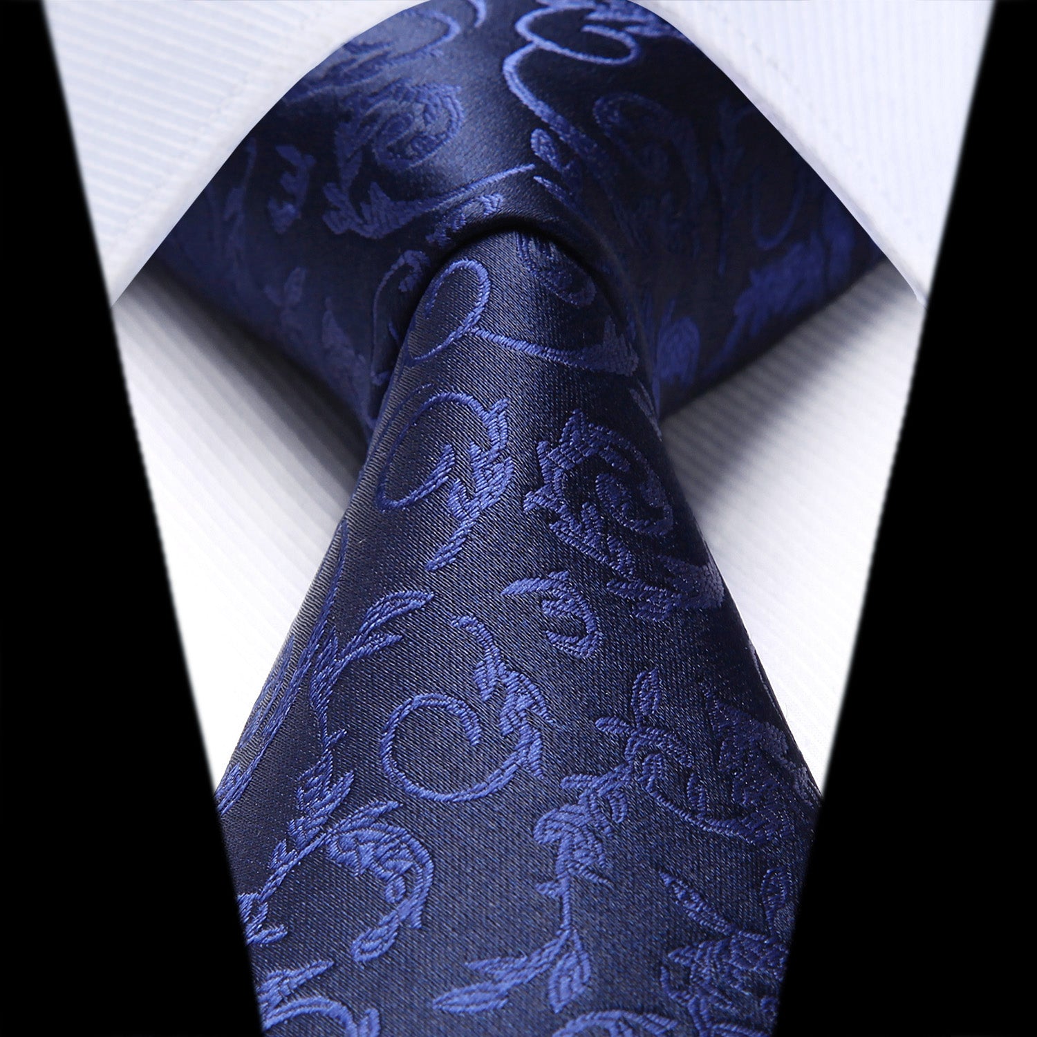 Paisley Tie Handkerchief Set - NAVY-2