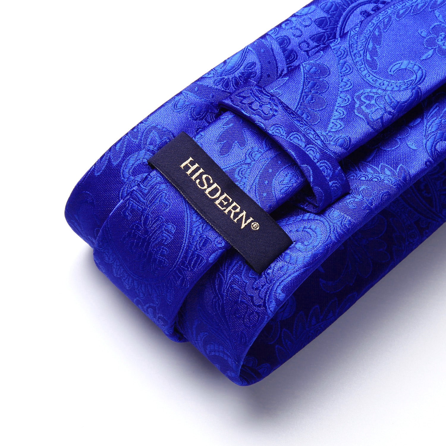 Solid Paisley Tie Handkerchief - BLUE-2