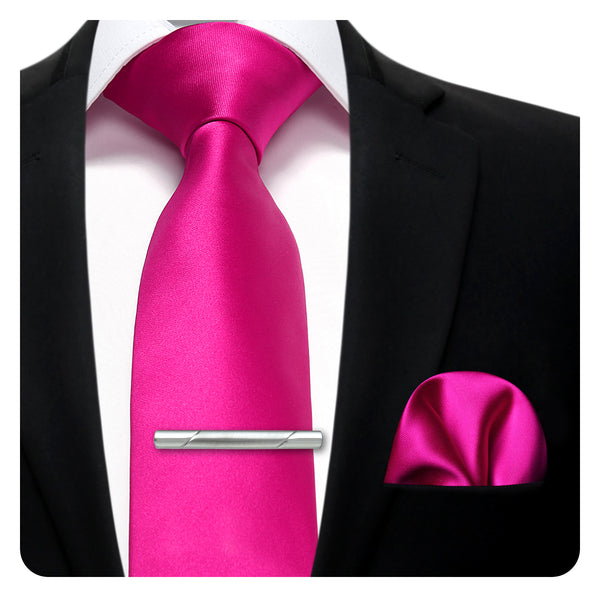 Solid Tie Handkerchief Clip - PINK