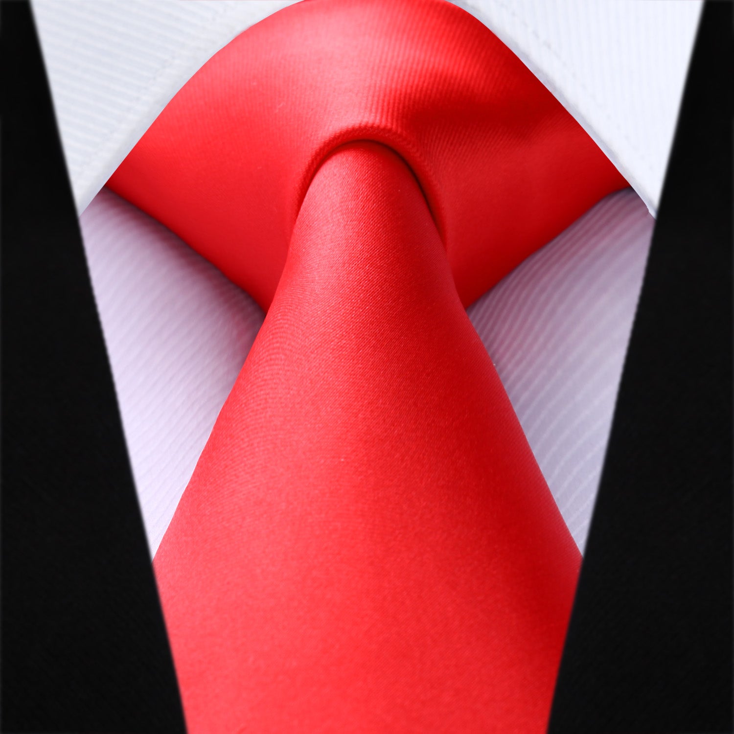 Solid Tie Handkerchief Set - RED