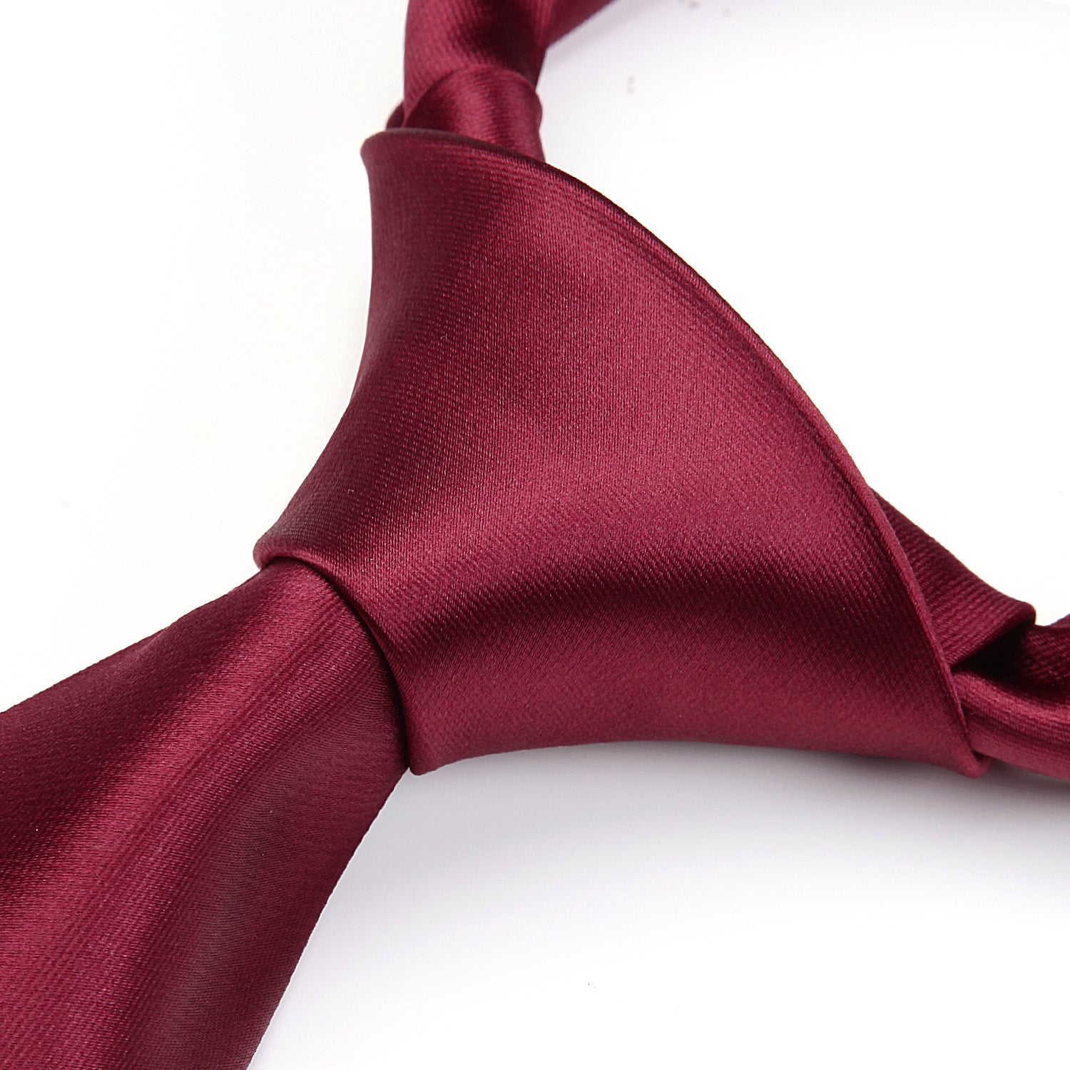 Solid Tie Handkerchief Set - BURGUNDY RED