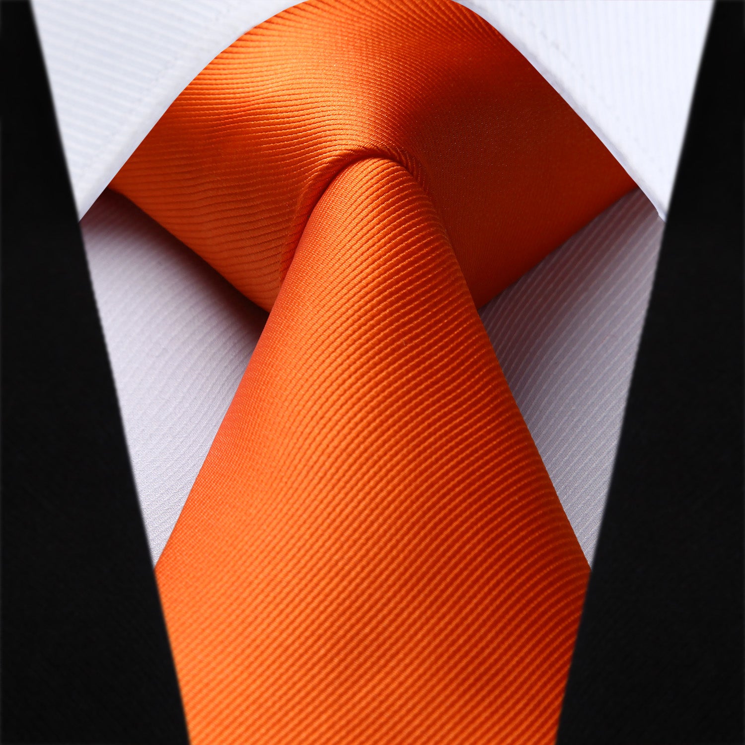 Solid Tie Handkerchief Set - O-ORANGE