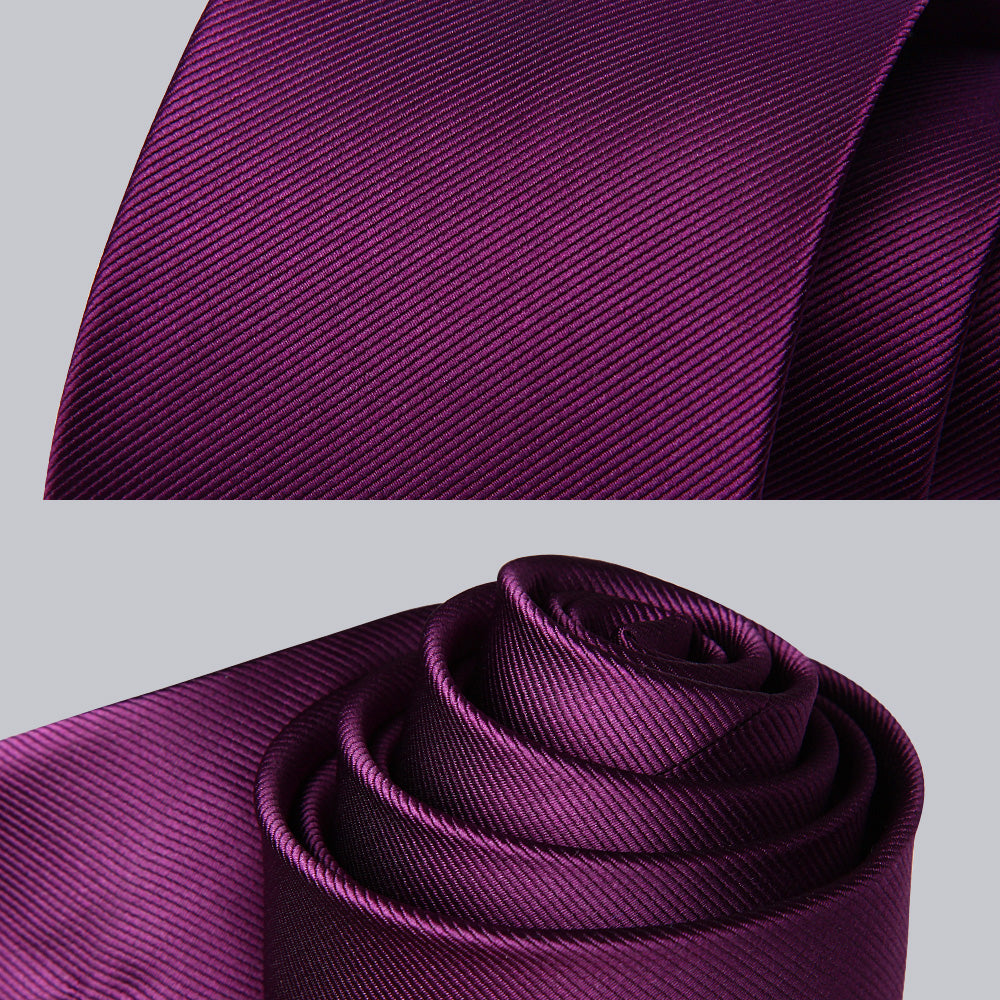 Solid Tie Handkerchief Set - H-PURPLE