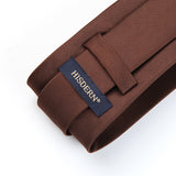 Solid Tie Handkerchief Set - BROWN