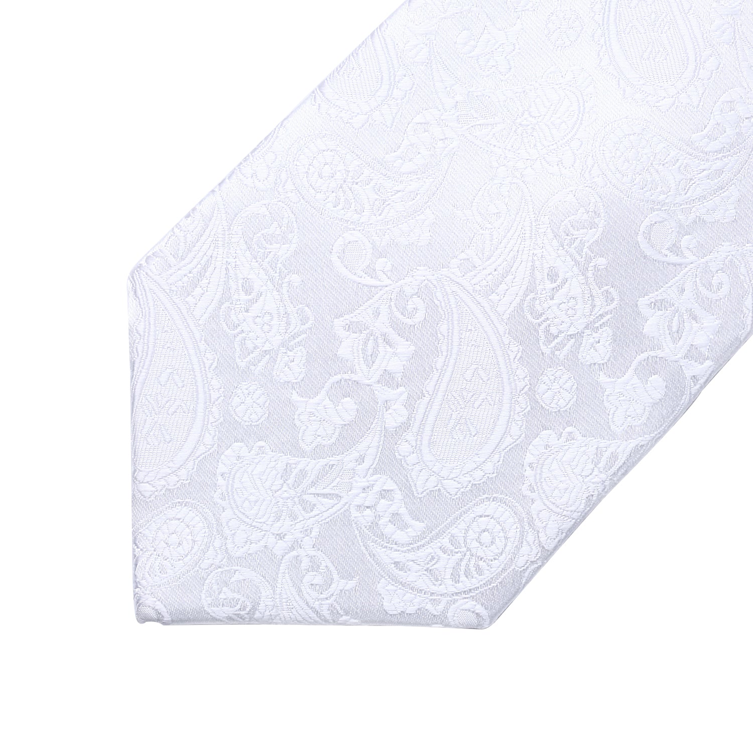 Paisley Tie Handkerchief Set - A3-WHITE