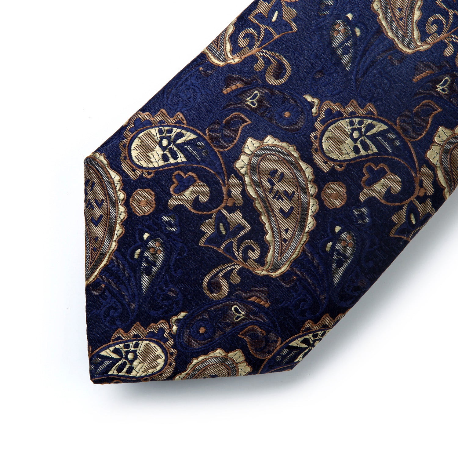 Paisley Floral Tie Handkerchief Set - BROWN/PURPLE