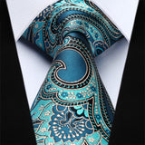 Paisley Tie Handkerchief Set - AQUA/BLUE