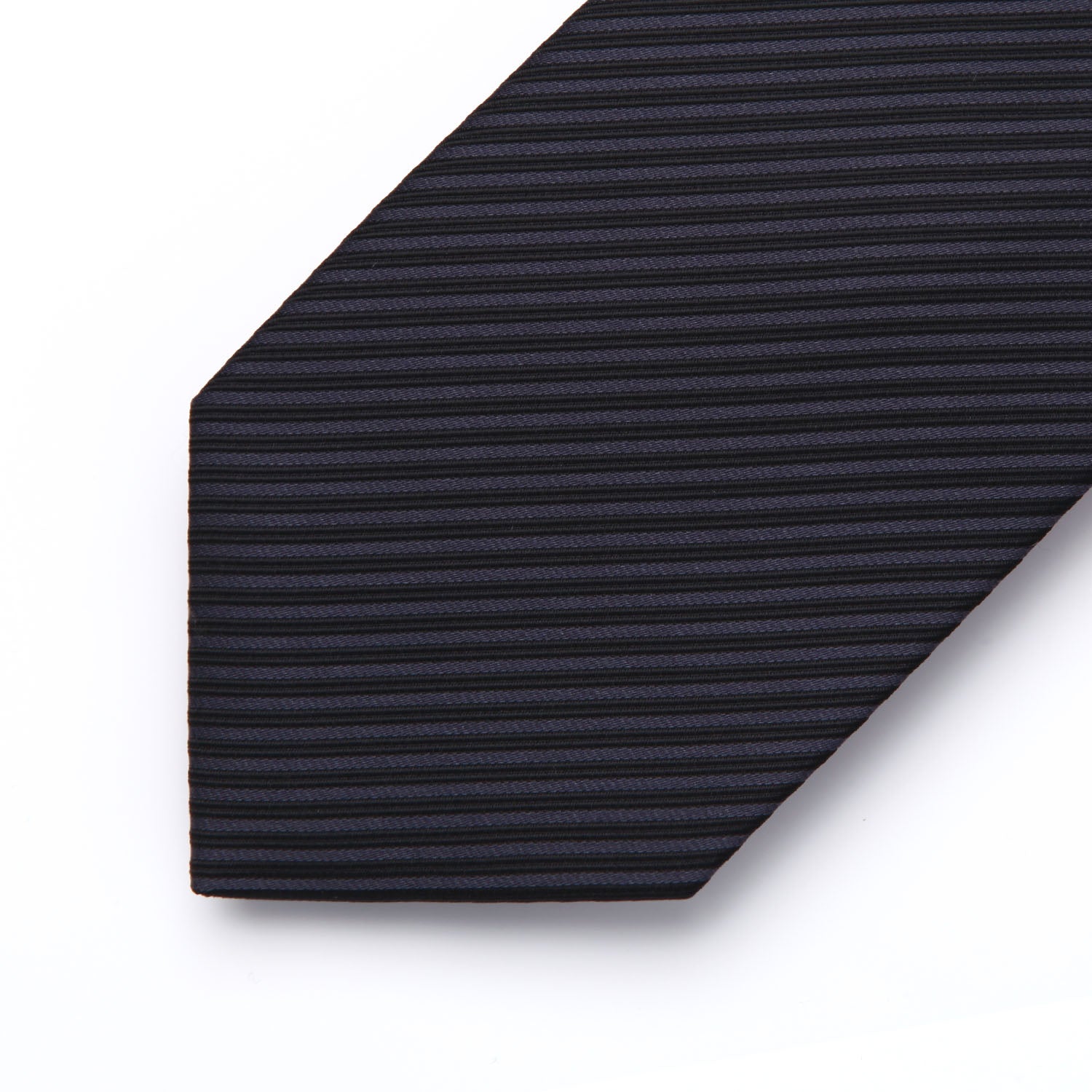 Stripe Tie Handkerchief Set - 03 BLACK