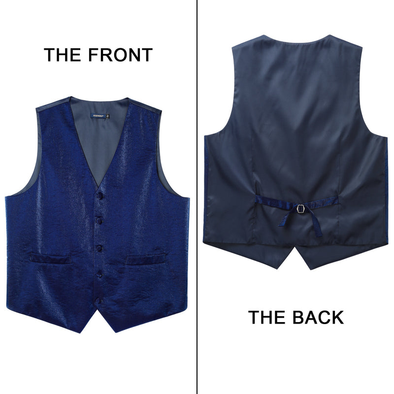 Paisley Floral 3pc Suit Vest Set - BLUE-NEW