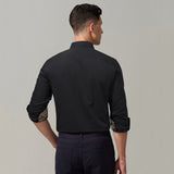 Casual Formal Shirt with Pocket - BLACK/GOLD 1