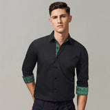 Casual Formal Shirt With Pocket Black Green
