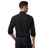 Casual Formal Shirt with Pocket - A-BLACK