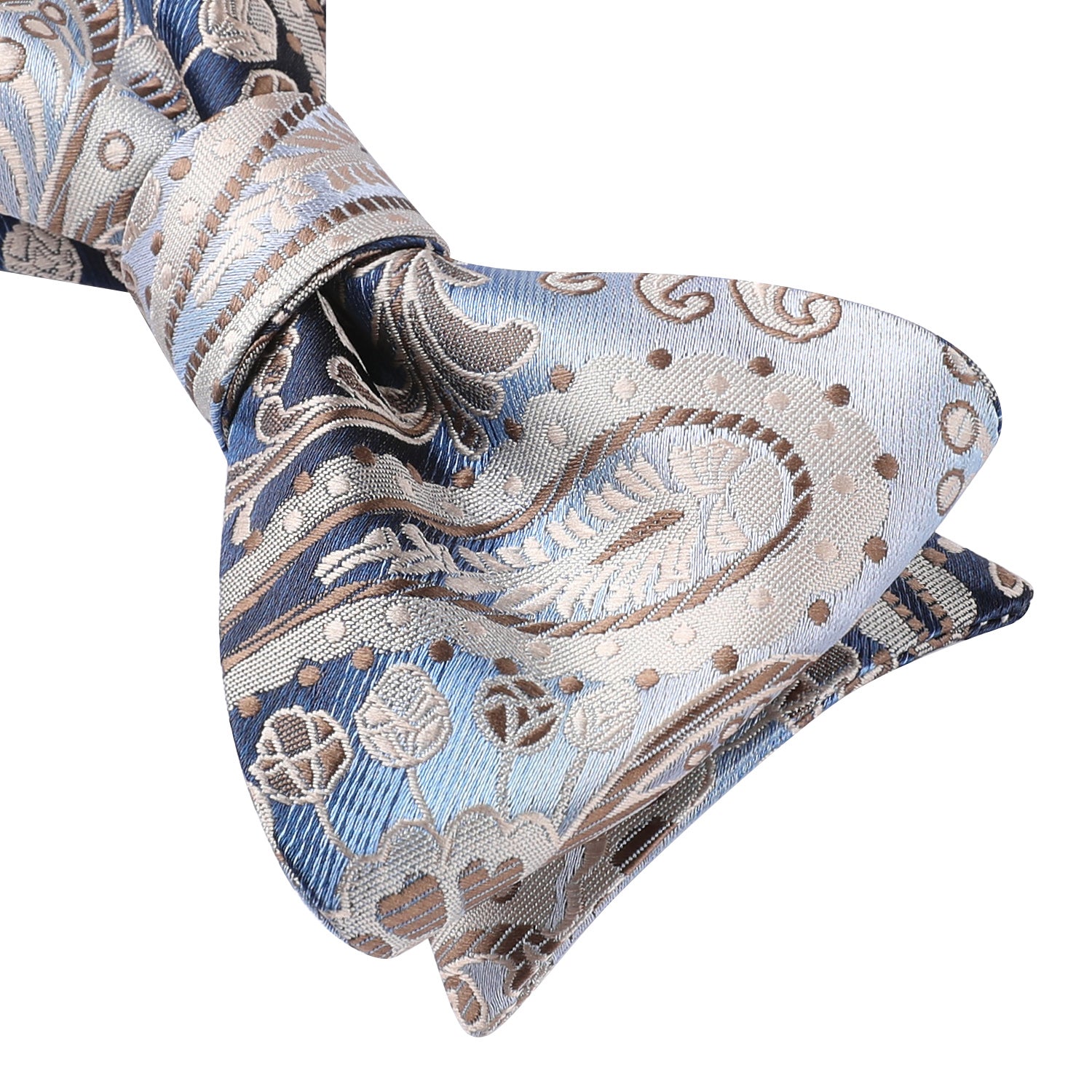 Paisley Floral Bow Tie & Pocket Square - BLUE-1