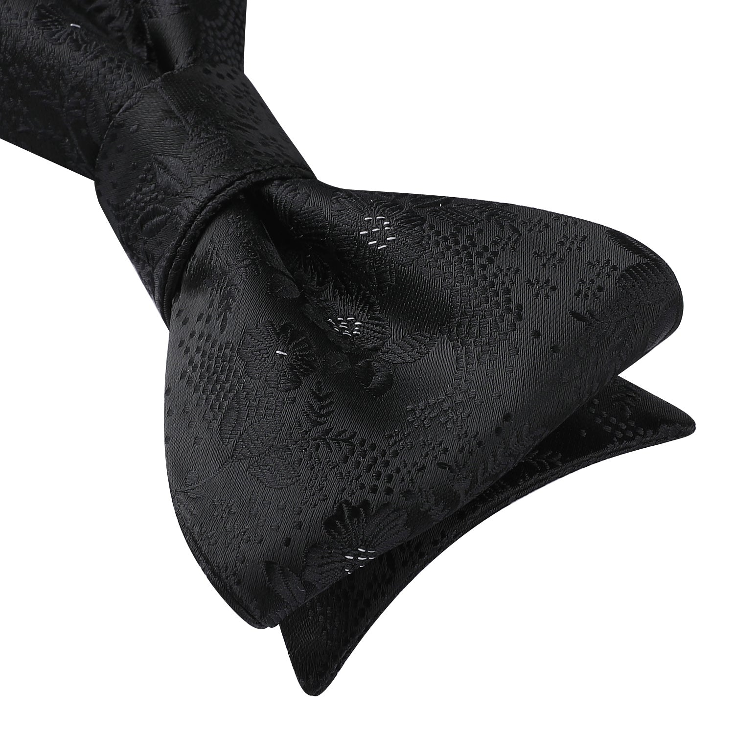 Floral Bow Tie & Pocket Square - A-BLACK/WHITE