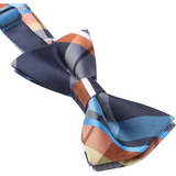 Plaid Pre-Tied Bow Tie for Boy - NAVY BLUE/ORANGE/WHITE