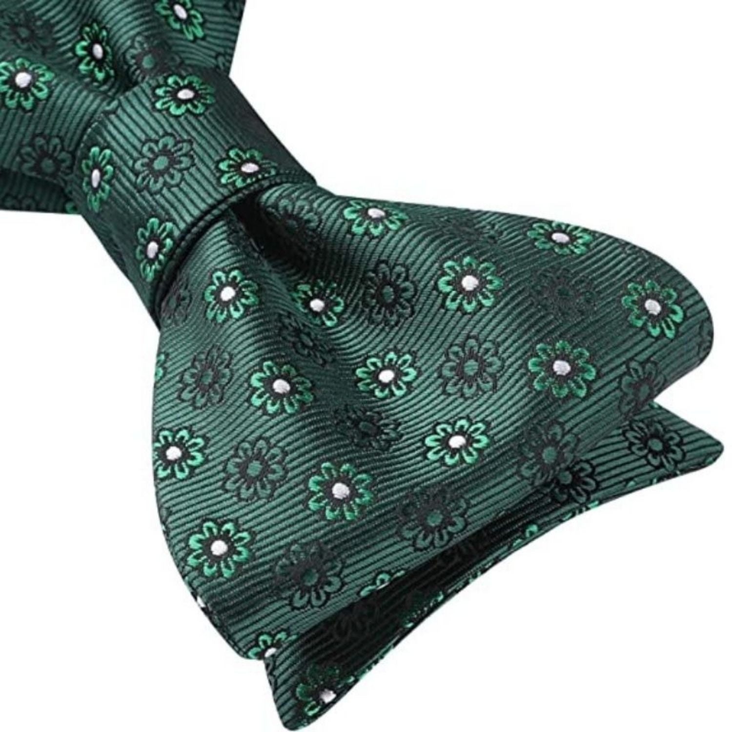 Paisley Bow Tie & Pocket Square - A-GREEN/WHITE