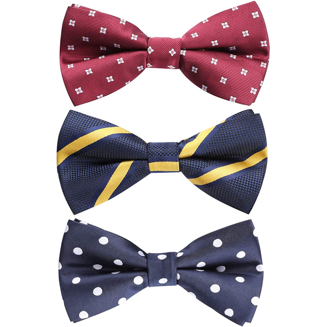 3PCS Mixed Design Pre-Tied Bow Ties - B-05